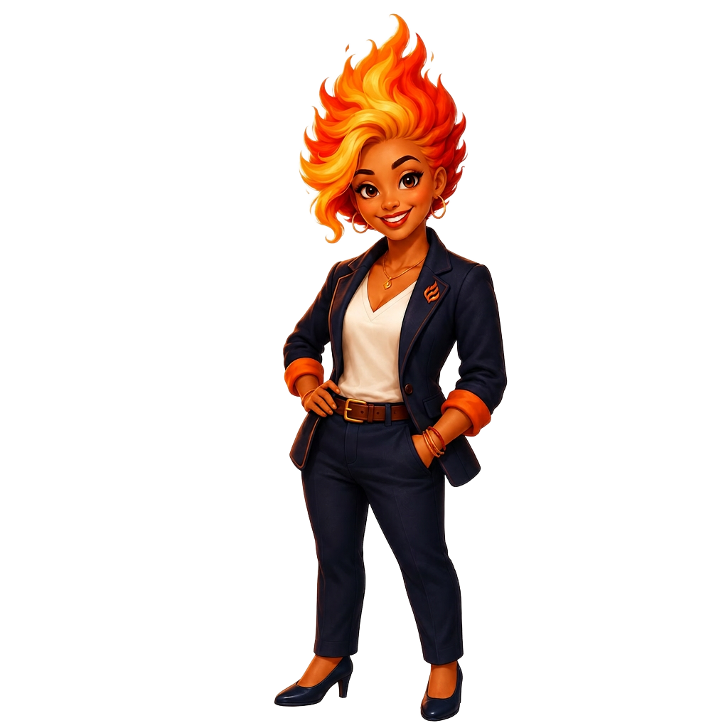 Flame, the Flame Lily mascot